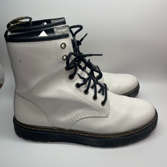 Doc Dr. Martens Boots Zavala White Leather Lace‎ Up Mens 10 / Womens 11 - Picture 1 of 6